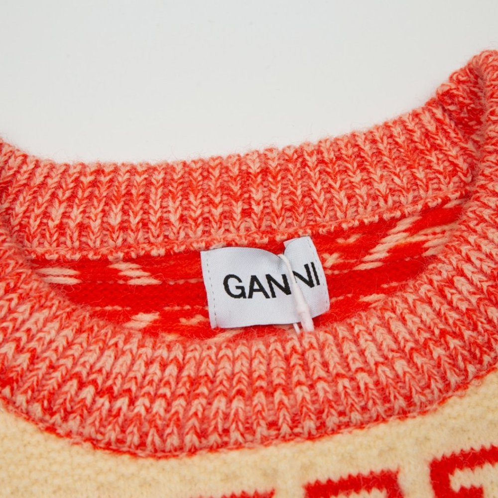 Ganni Summer Organic Wool Jumper | Red - Picture 3 of 9